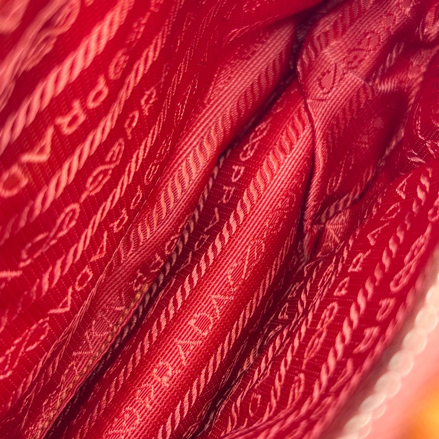 Prada Pleated Leather Shoulder Bag in Orange with Gold Hardware [Used]