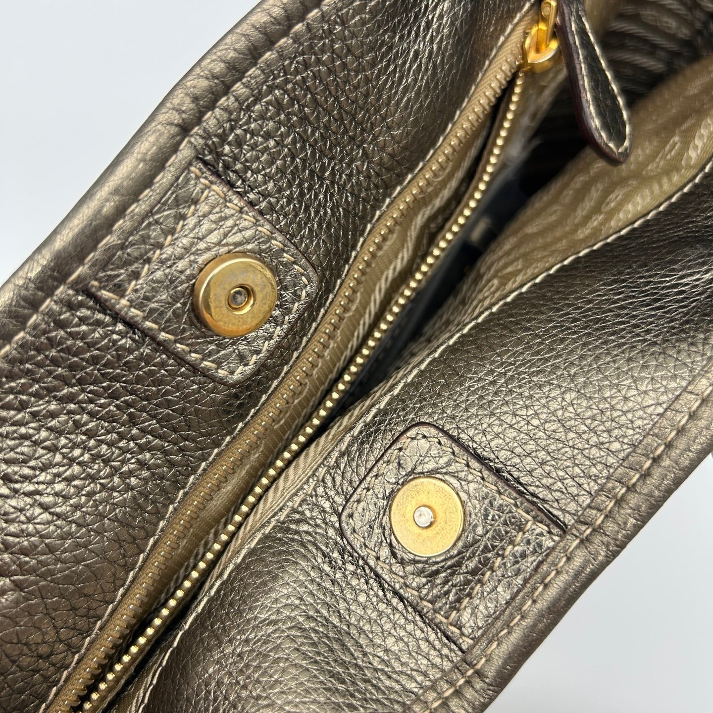 Prada Canvas Tote Bag in Beige with Leather Trim [Used]