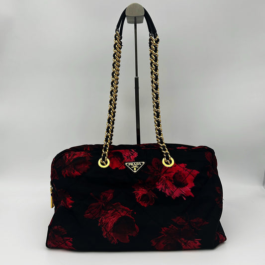 Prada Nylon Chain Shoulder Hobo Bag [Used]