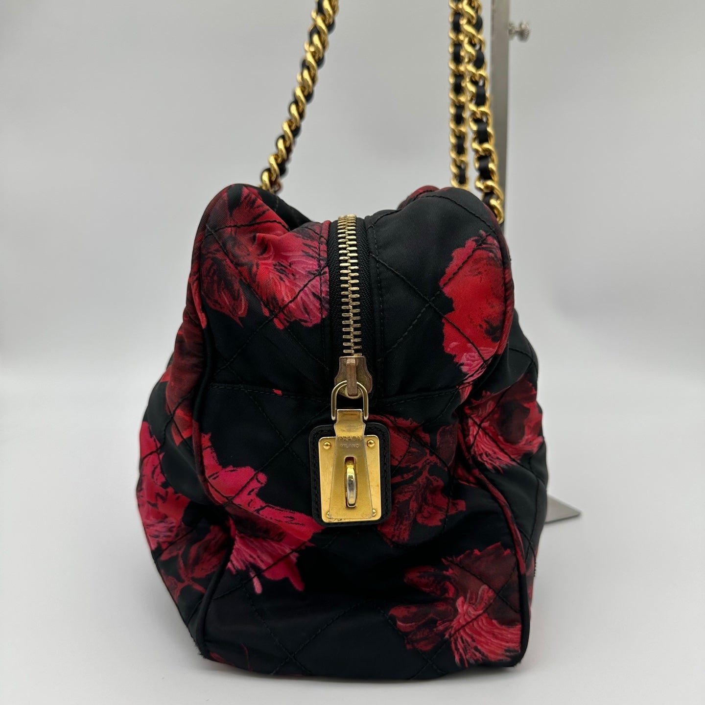 Prada Nylon Chain Shoulder Hobo Bag [Used]