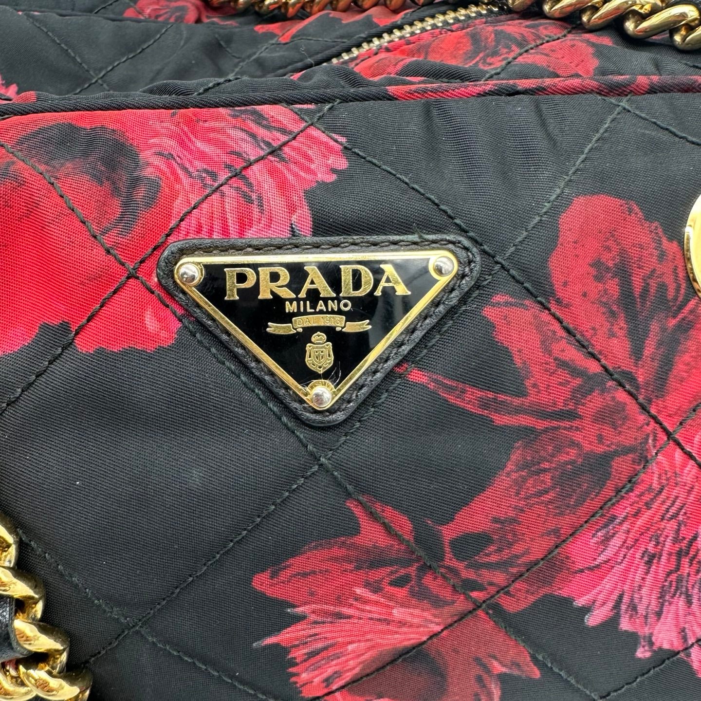 Prada Nylon Chain Shoulder Hobo Bag [Used]