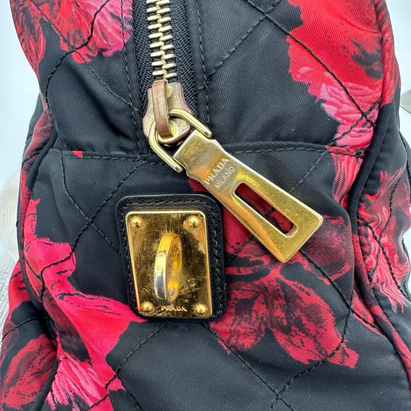 Prada Nylon Chain Shoulder Hobo Bag [Used]