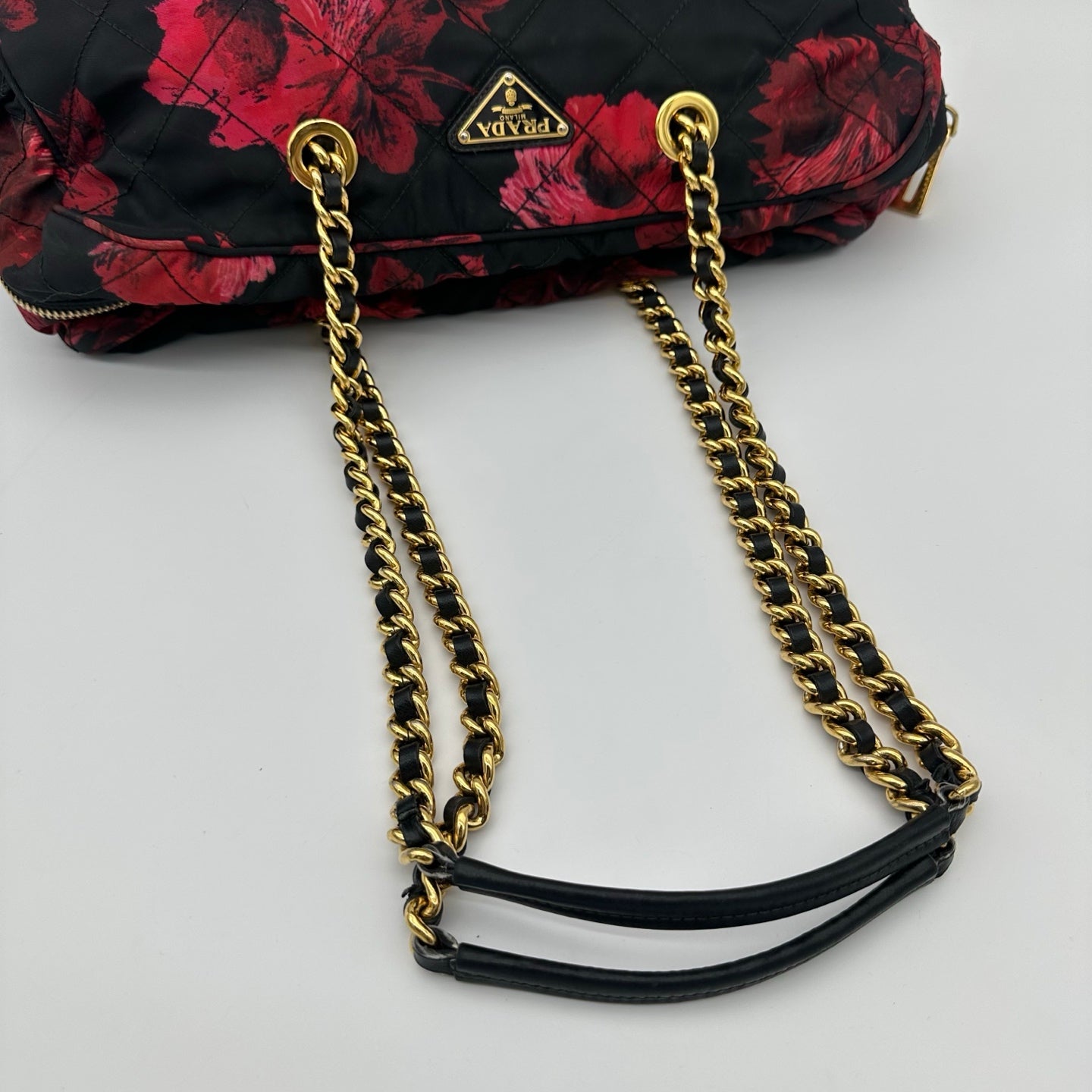 Prada Nylon Chain Shoulder Hobo Bag [Used]