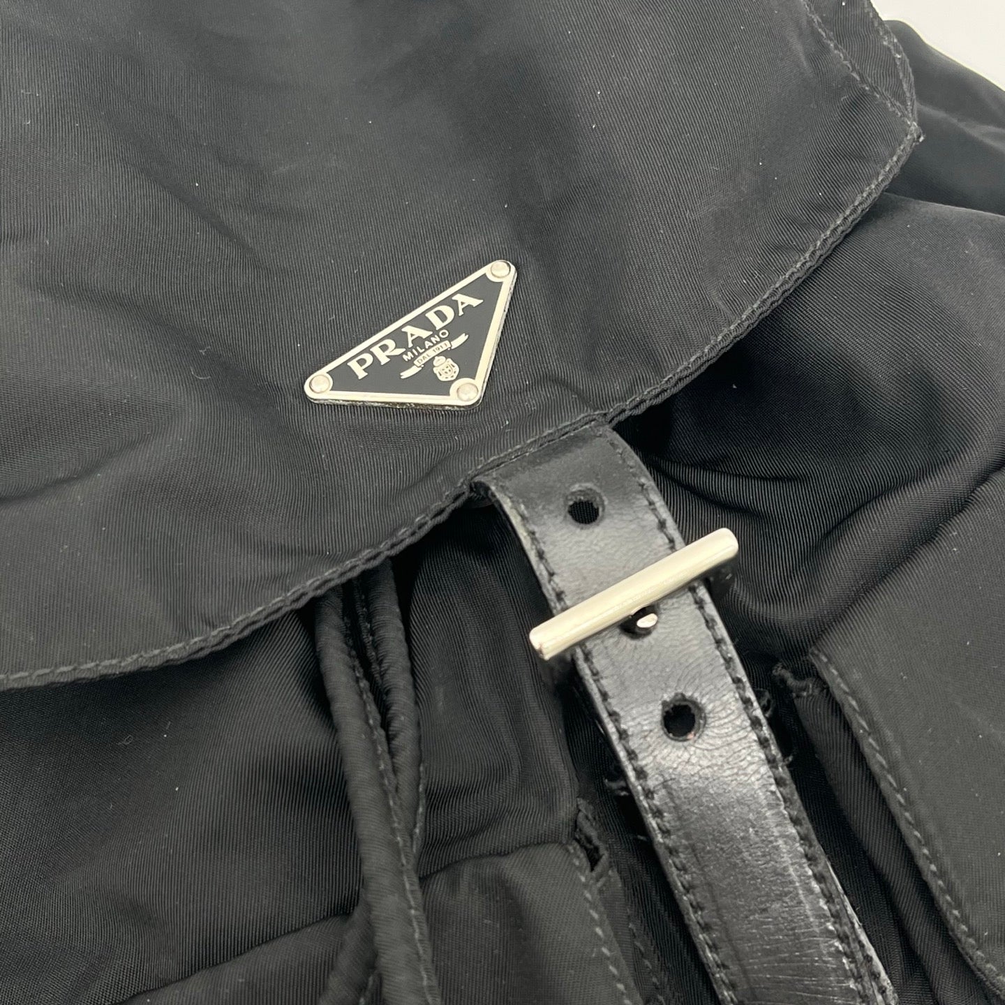 Prada Nylon Backpack in Black with Silver Hardware [Used]