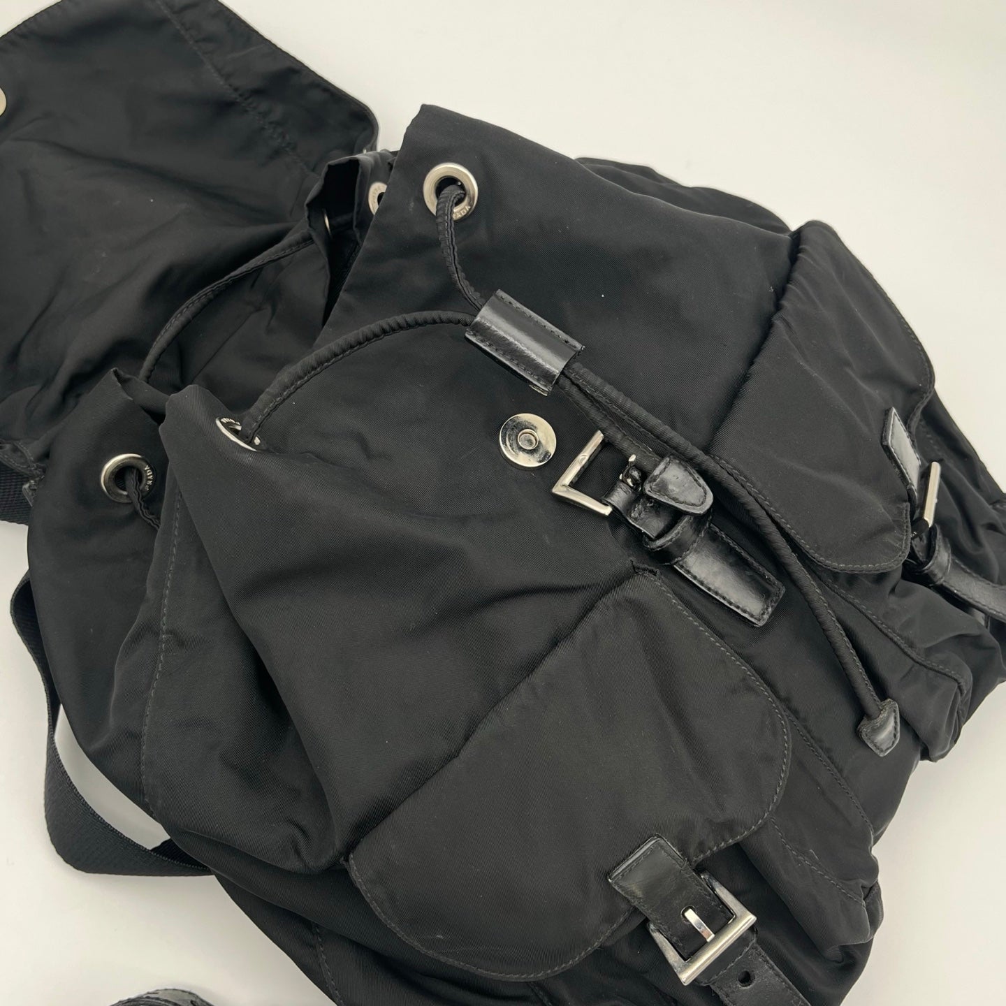Prada Nylon Backpack in Black with Silver Hardware [Used]