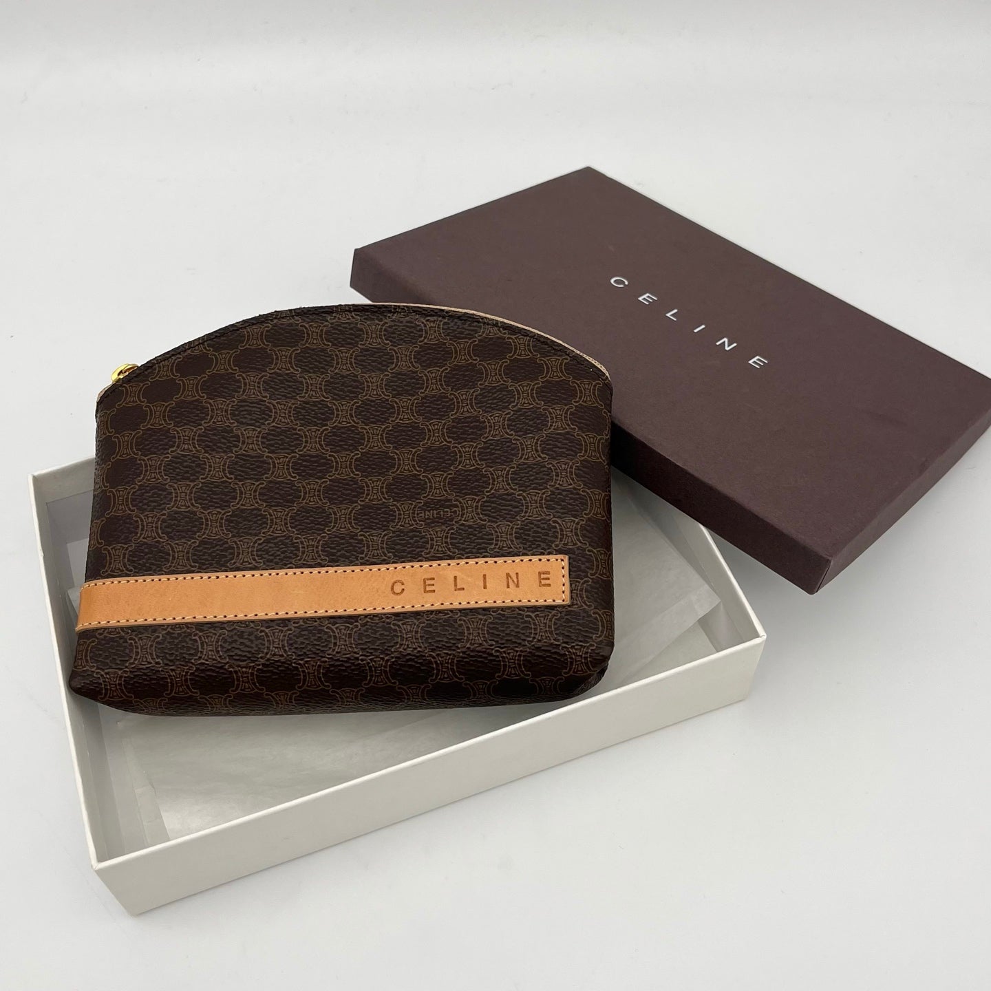 Celine Macadam Canvas Mini Pouch with Gold Hardware [Used]