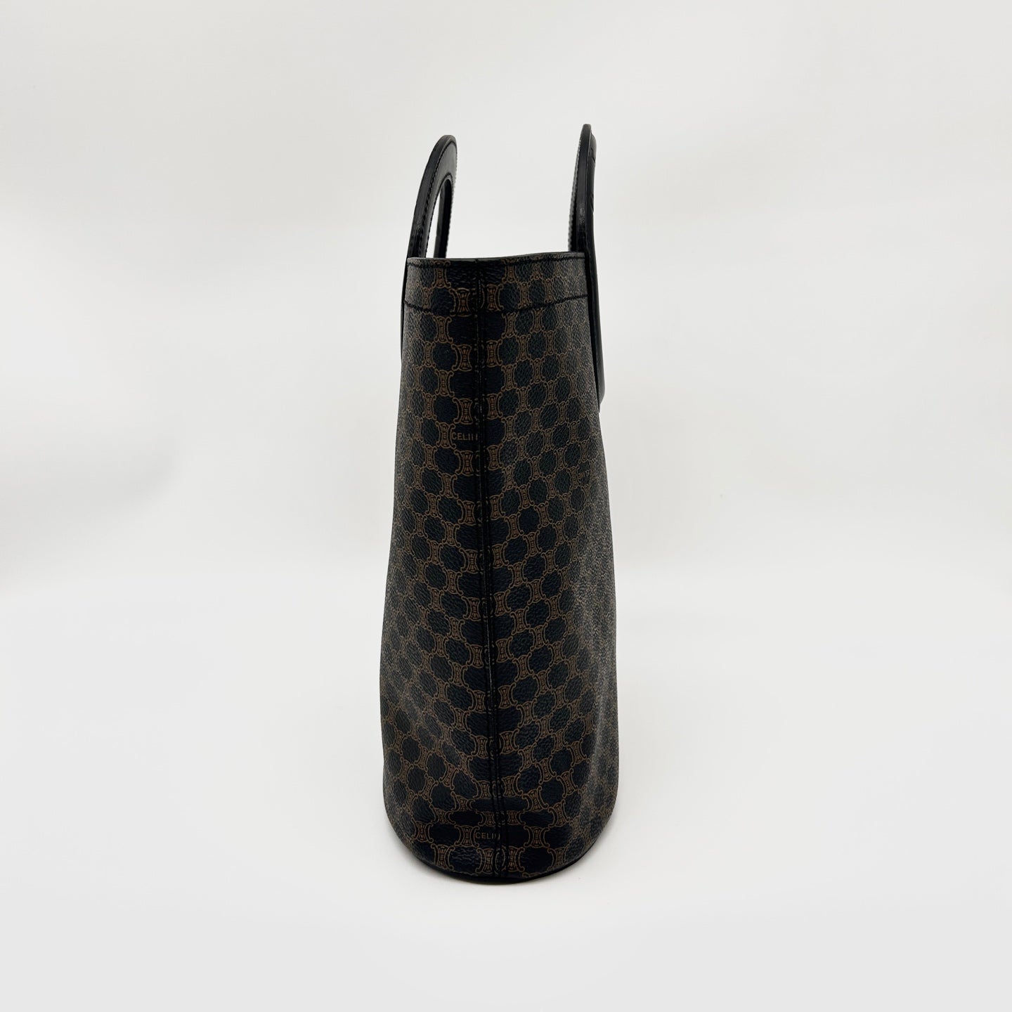 Celine Macadam Canvas Tote Bag with Ring Handles in Black [Used]