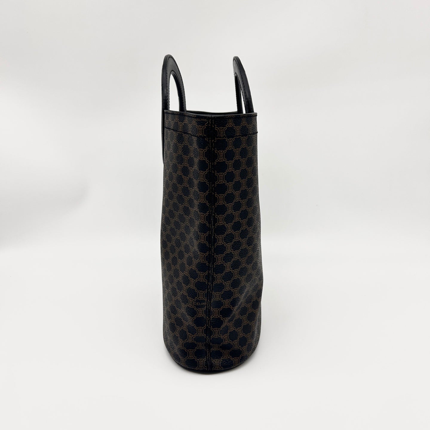 Celine Macadam Canvas Tote Bag with Ring Handles in Black [Used]