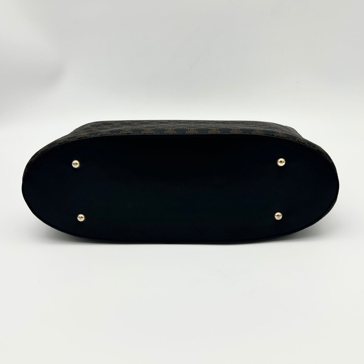 Celine Macadam Canvas Tote Bag with Ring Handles in Black [Used]