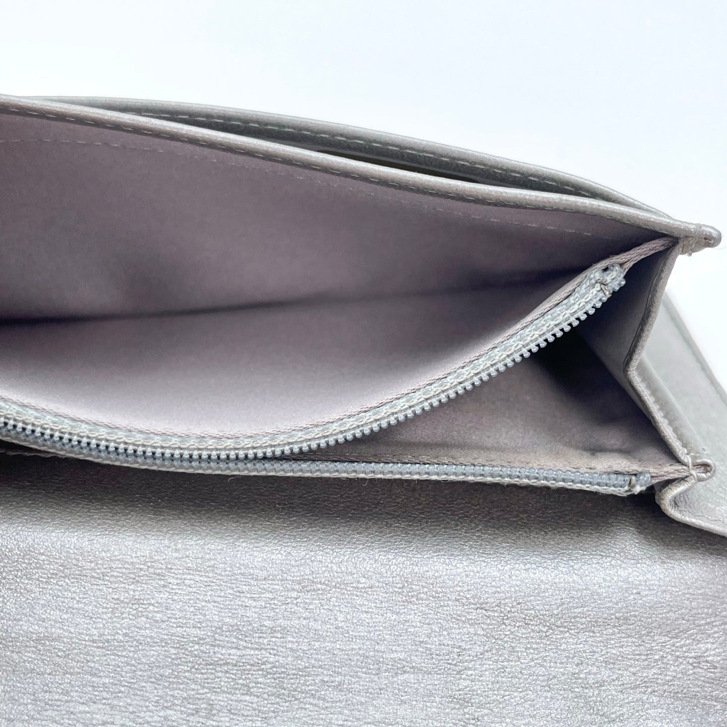 Chanel Camellia Embossed Long Folding Wallet in Black Lambskin/Silver Hardware [Used]