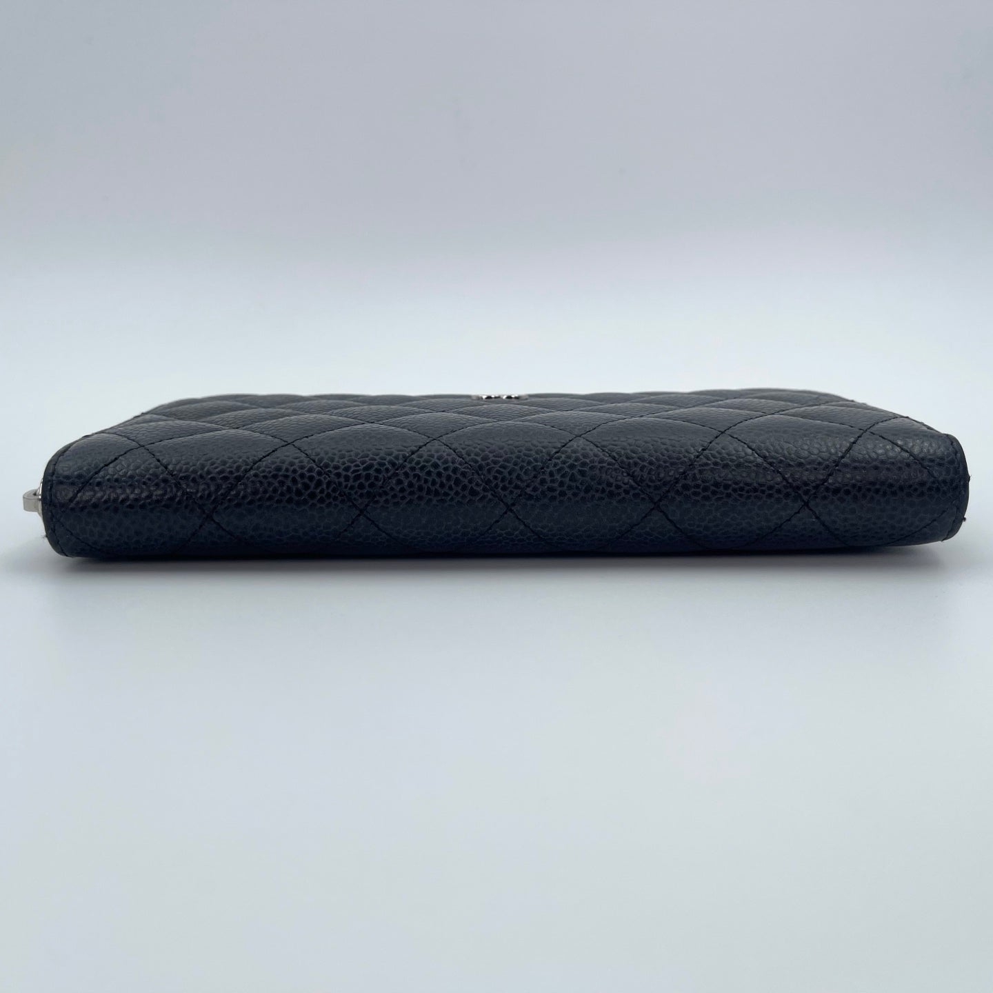 Chanel Quilted Caviar Long Wallet in Black / Silver Hardware [Used]