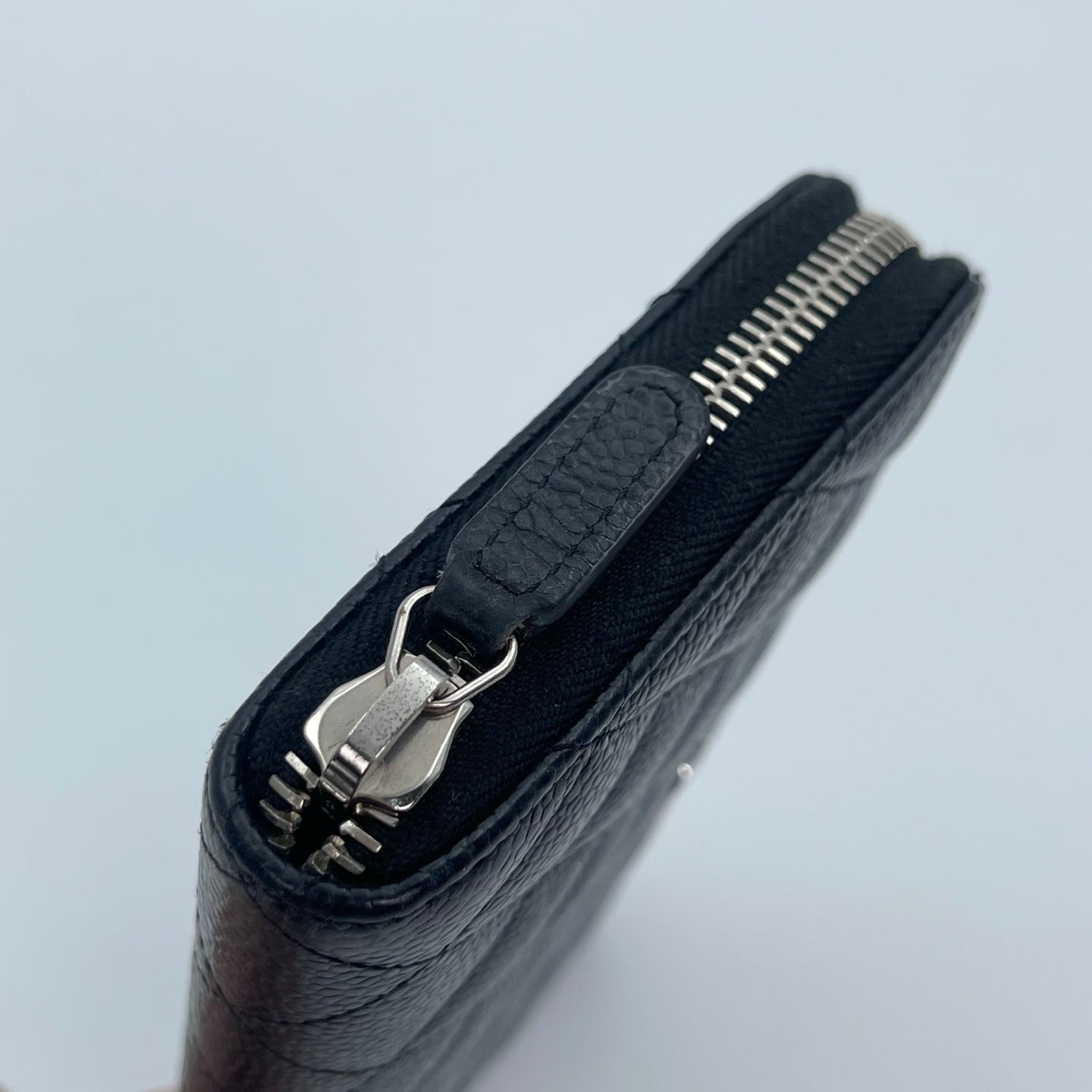 Chanel Quilted Caviar Long Wallet in Black / Silver Hardware [Used]