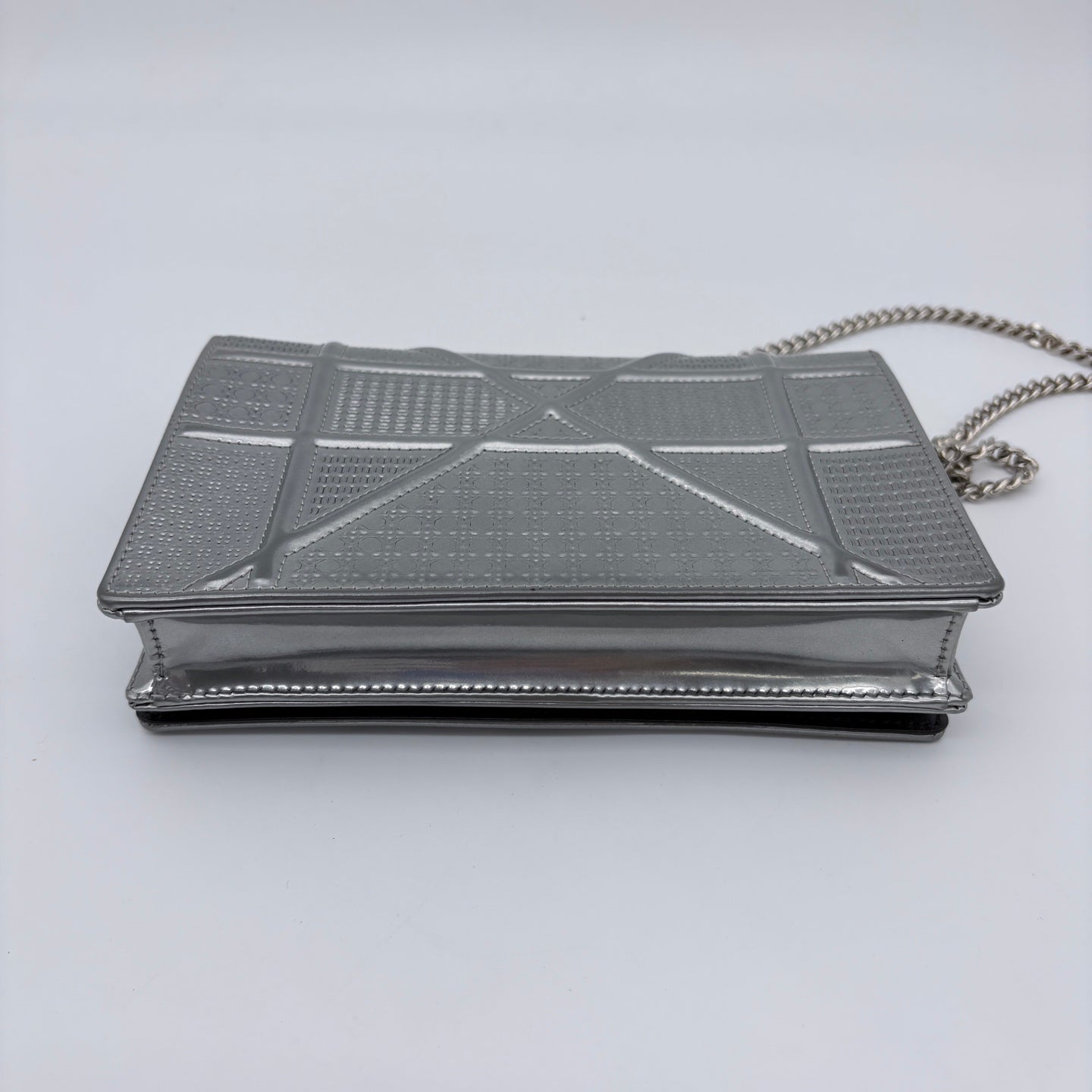 Dior Diorama Flap Bag in Silver Cannage Leather [Used]