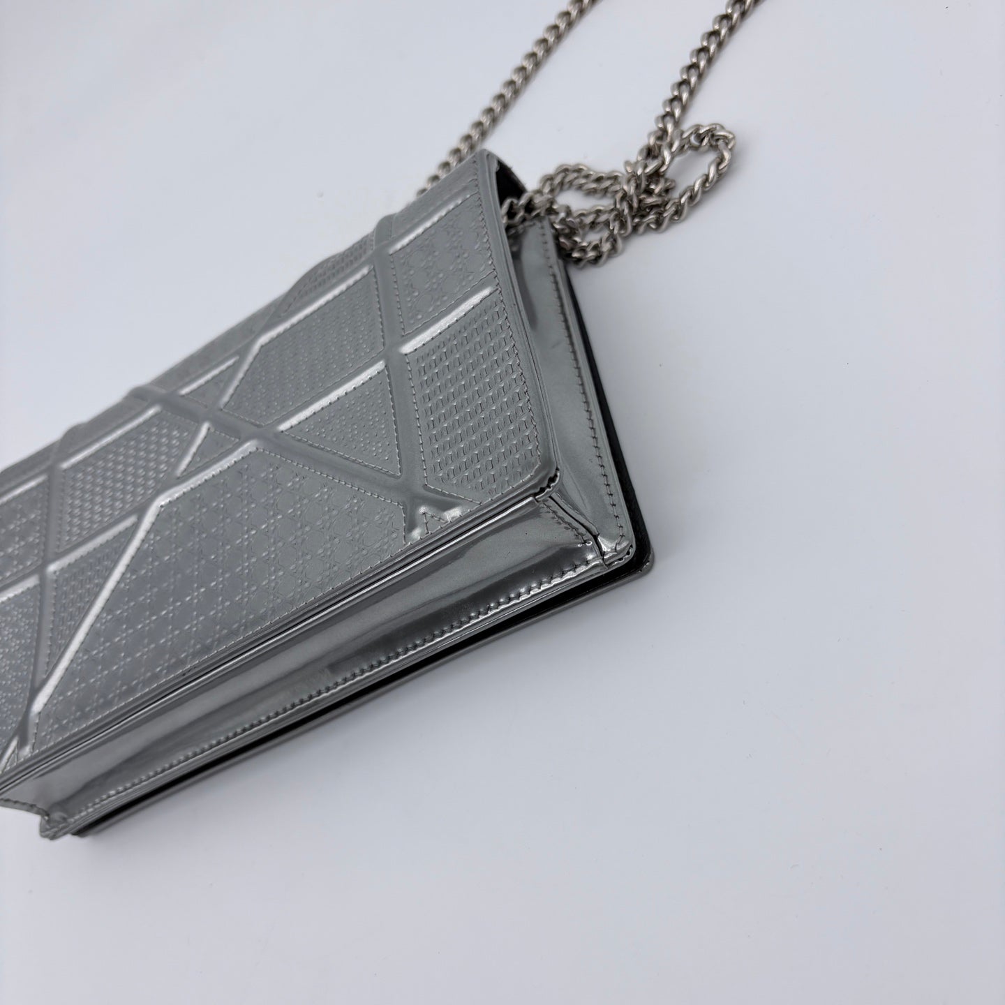Dior Diorama Flap Bag in Silver Cannage Leather [Used]