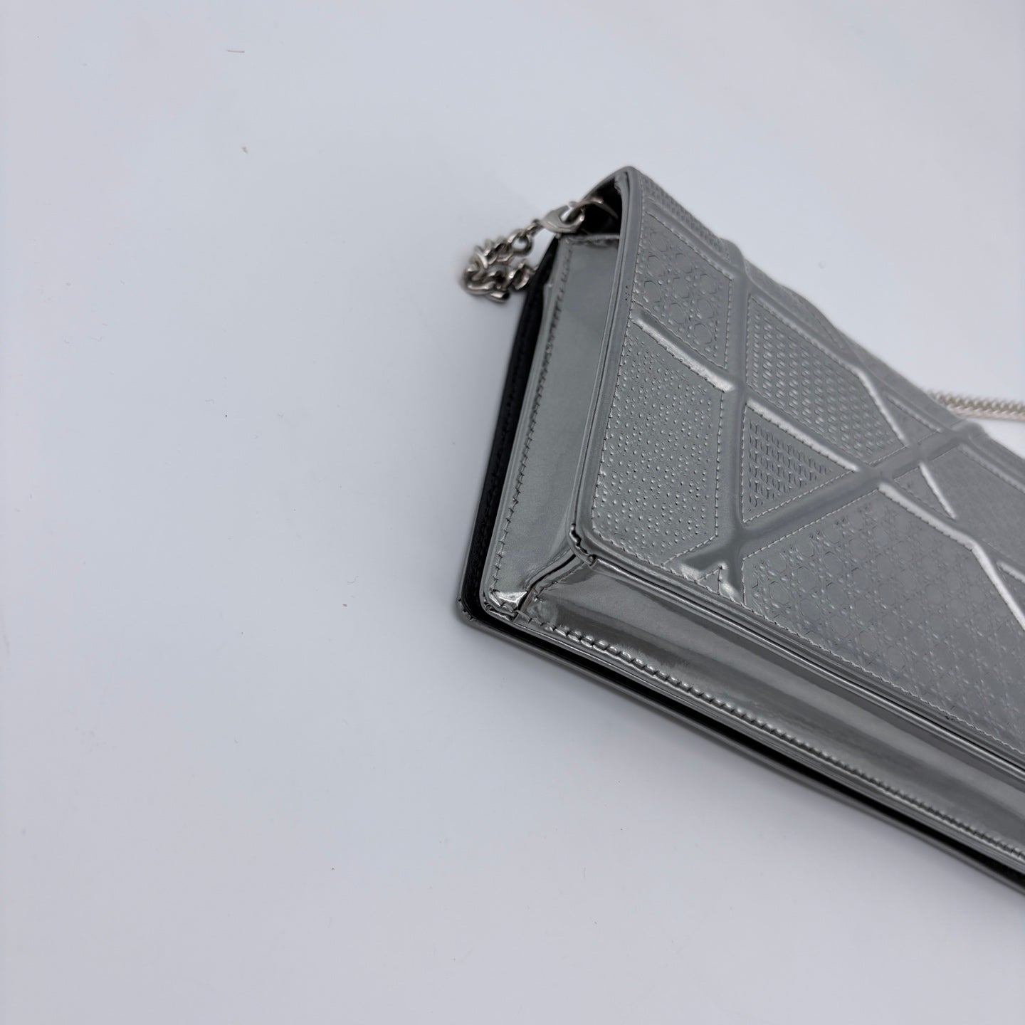 Dior Diorama Flap Bag in Silver Cannage Leather [Used]