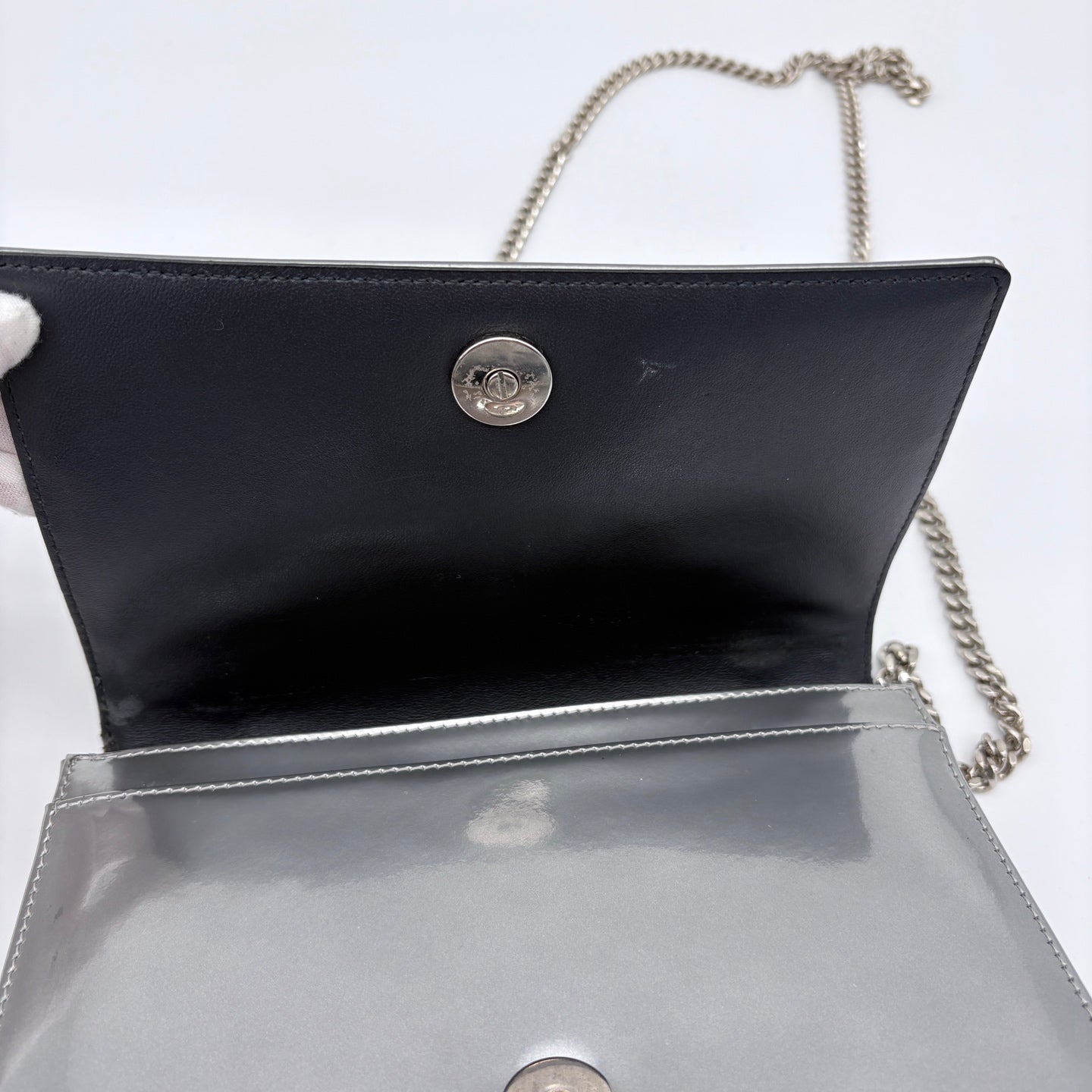 Dior Diorama Flap Bag in Silver Cannage Leather [Used]