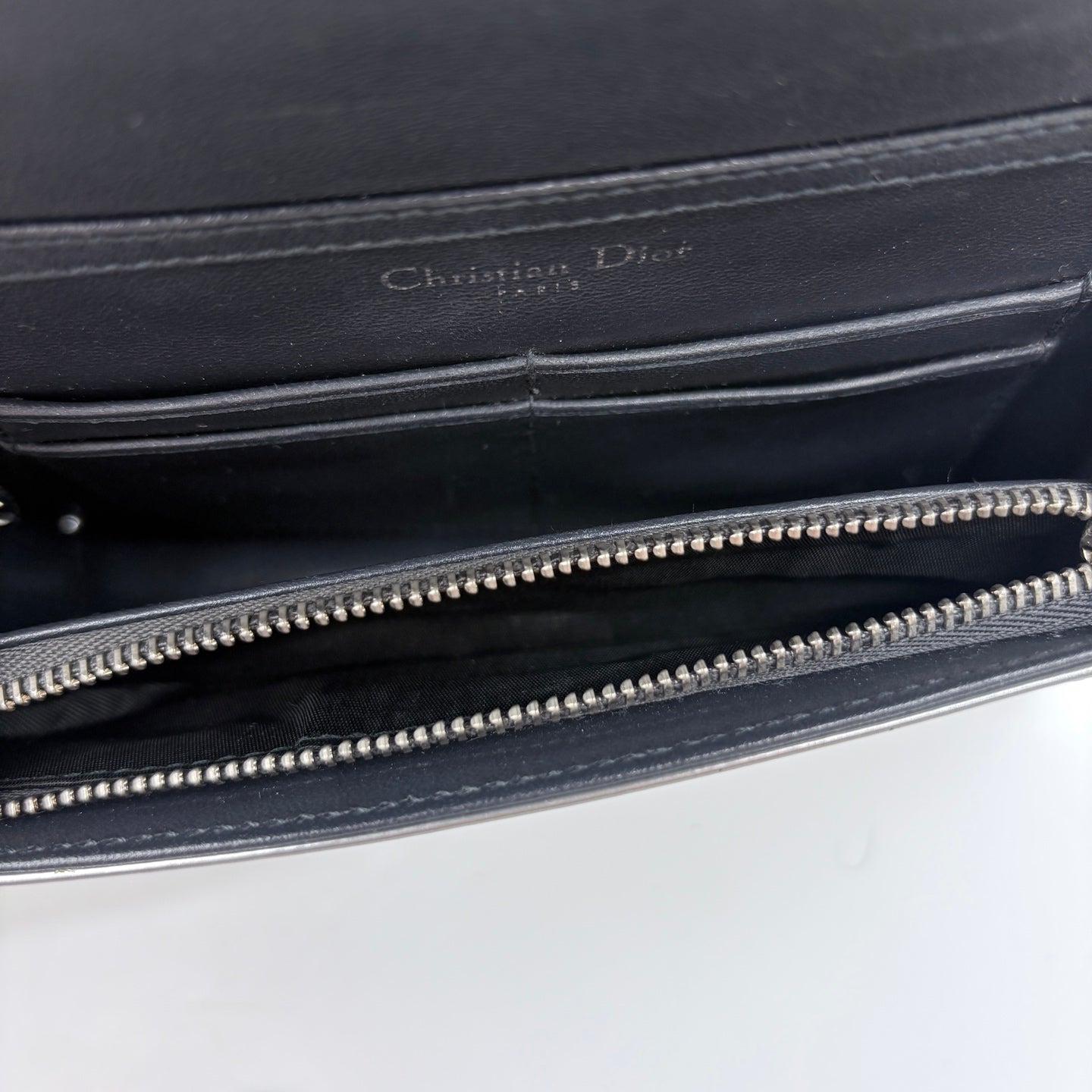 Dior Diorama Flap Bag in Silver Cannage Leather [Used]