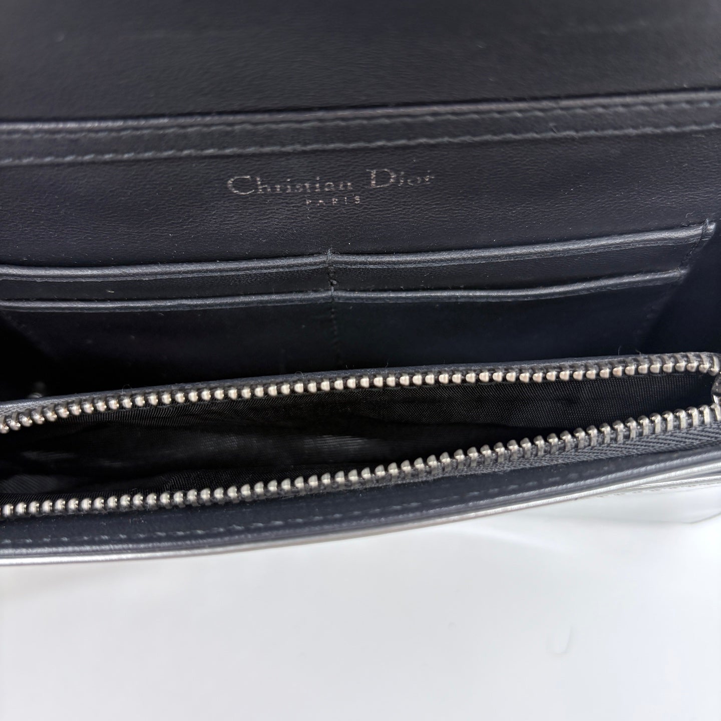 Dior Diorama Flap Bag in Silver Cannage Leather [Used]