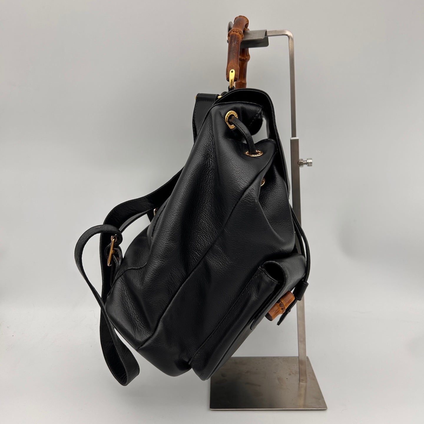 Gucci Bamboo Calfskin Backpack Large in Black [Used]