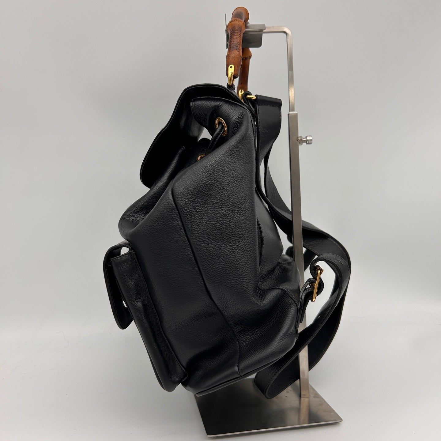 Gucci Bamboo Calfskin Backpack Large in Black [Used]