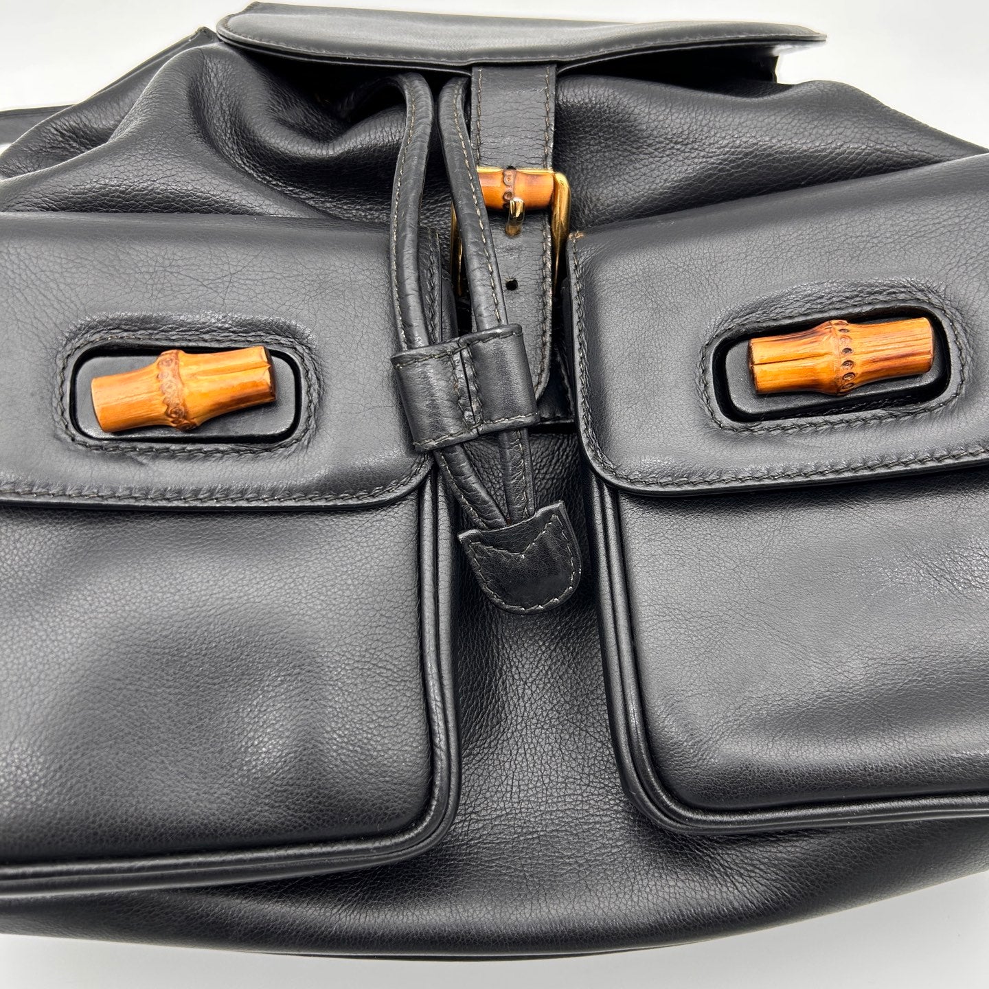 Gucci Bamboo Calfskin Backpack Large in Black [Used]