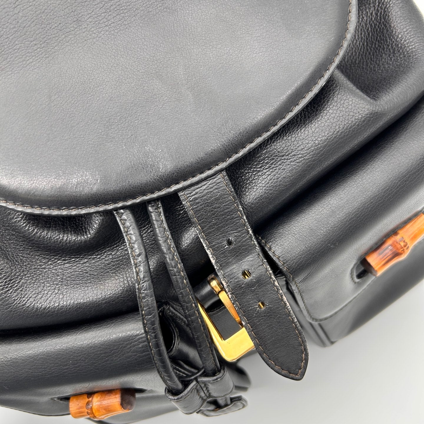 Gucci Bamboo Calfskin Backpack Large in Black [Used]