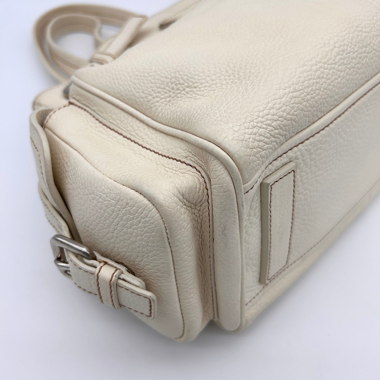 Prada Double Pocket Calfskin Biker Tote Shoulder Bag [Used]