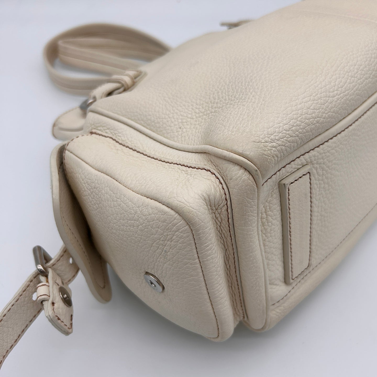 Prada Double Pocket Calfskin Biker Tote Shoulder Bag [Used]