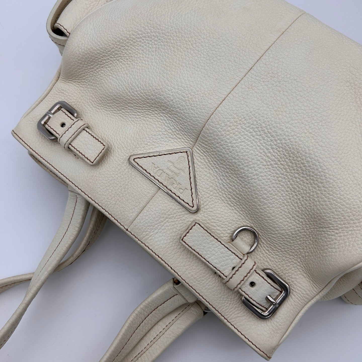 Prada Double Pocket Calfskin Biker Tote Shoulder Bag [Used]