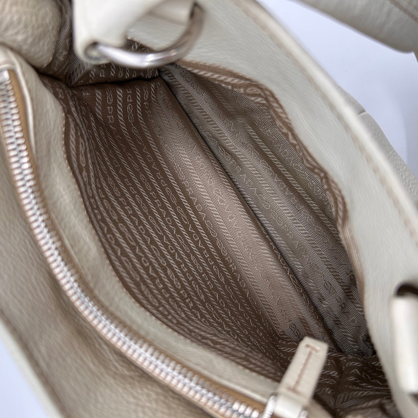 Prada Double Pocket Calfskin Biker Tote Shoulder Bag [Used]