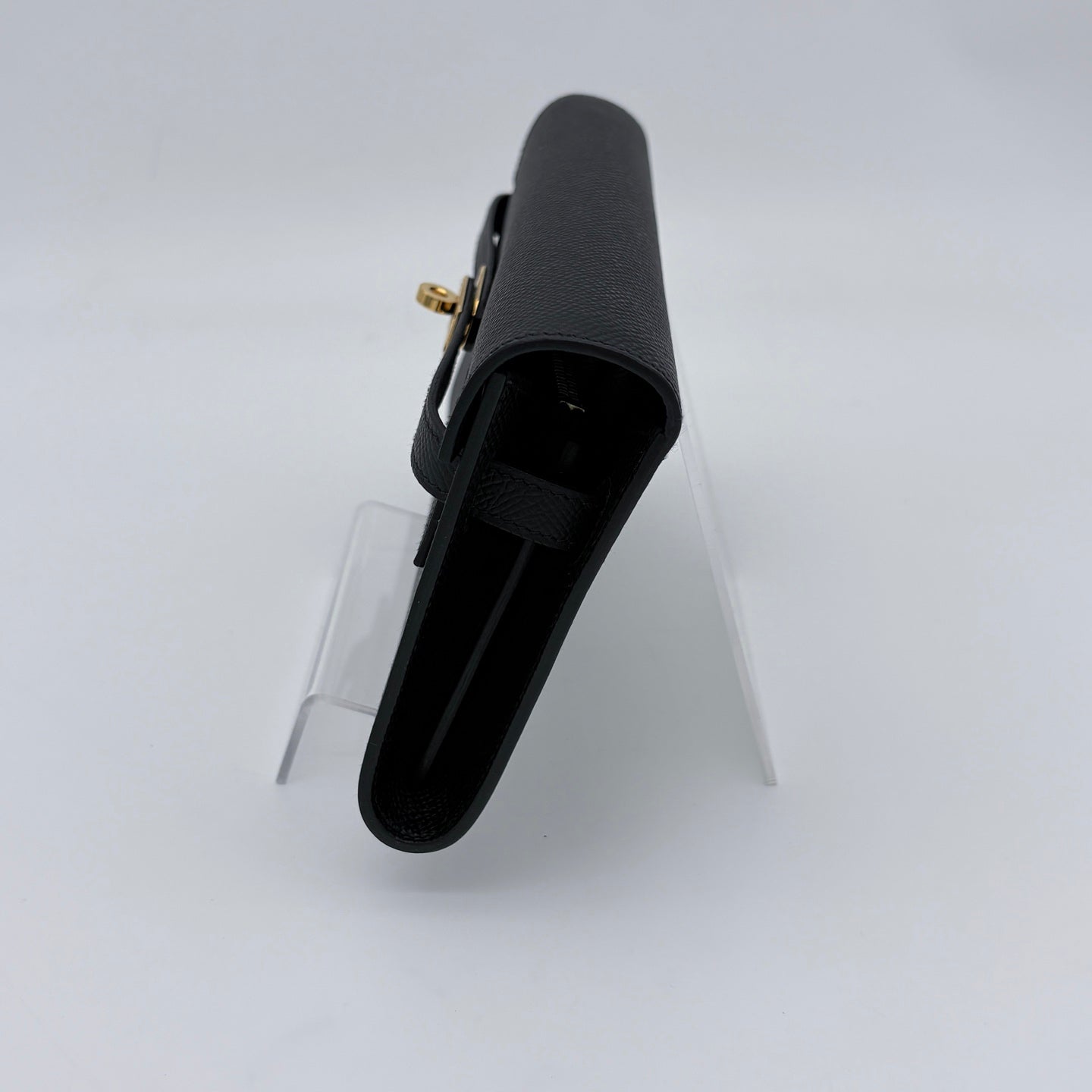 Hermès Kelly To Go Black and Gold Clutch with Strap [Near New]