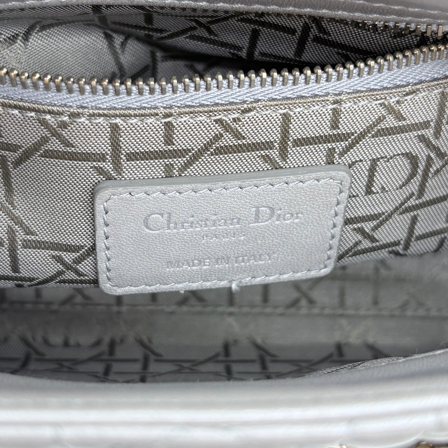 Dior Mini Lady Dior Pearly Gray Lambskin Bag [Used]