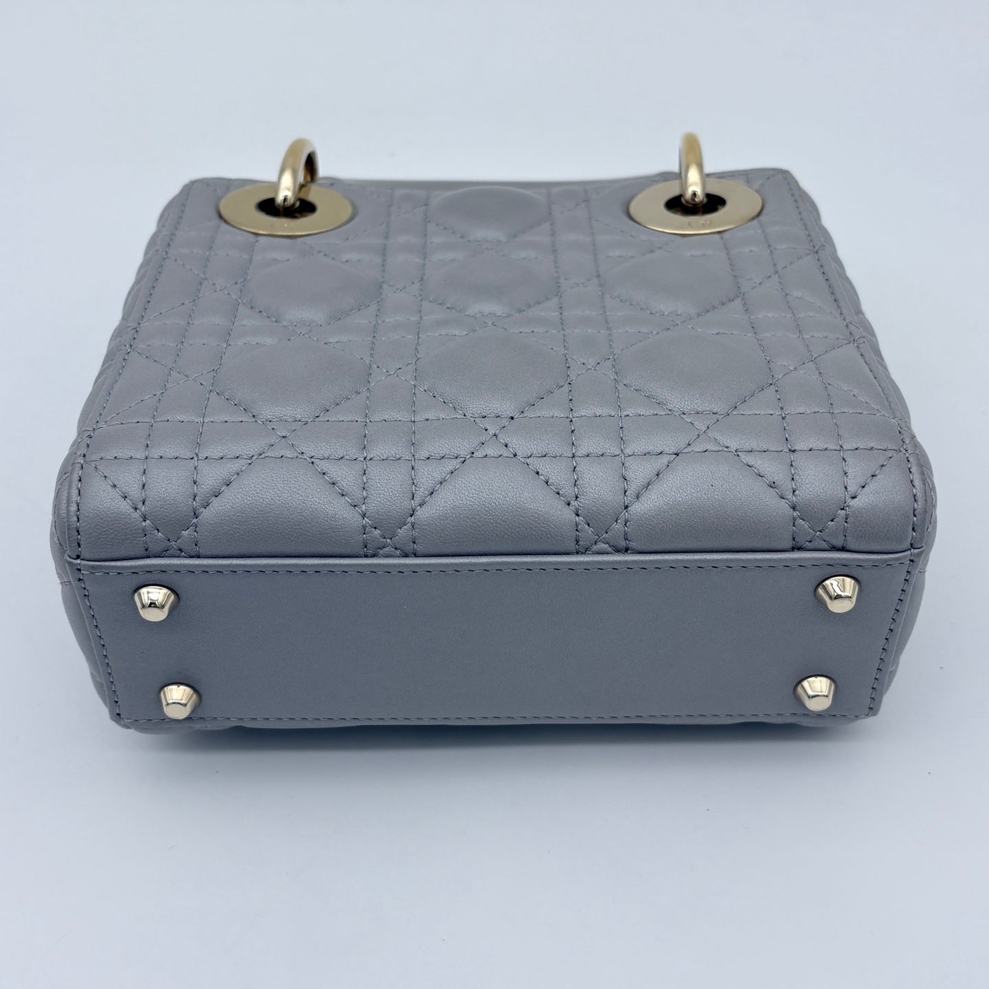 Dior Mini Lady Dior Pearly Gray Lambskin Bag [Used]