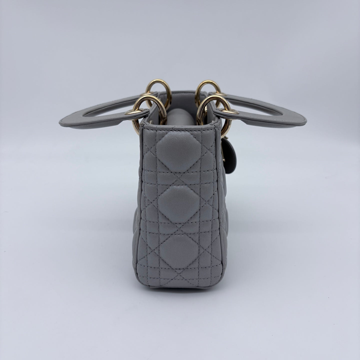 Dior Mini Lady Dior Pearly Gray Lambskin Bag [Used]