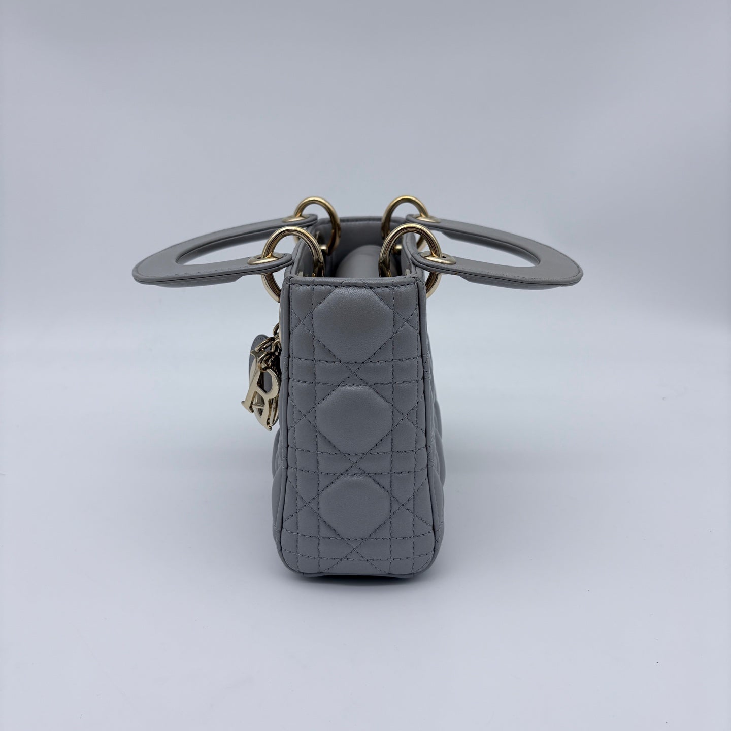 Dior Mini Lady Dior Pearly Gray Lambskin Bag [Used]