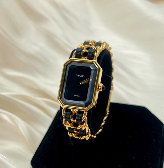 Chanel Première Black and Gold M Size Watch [Used]