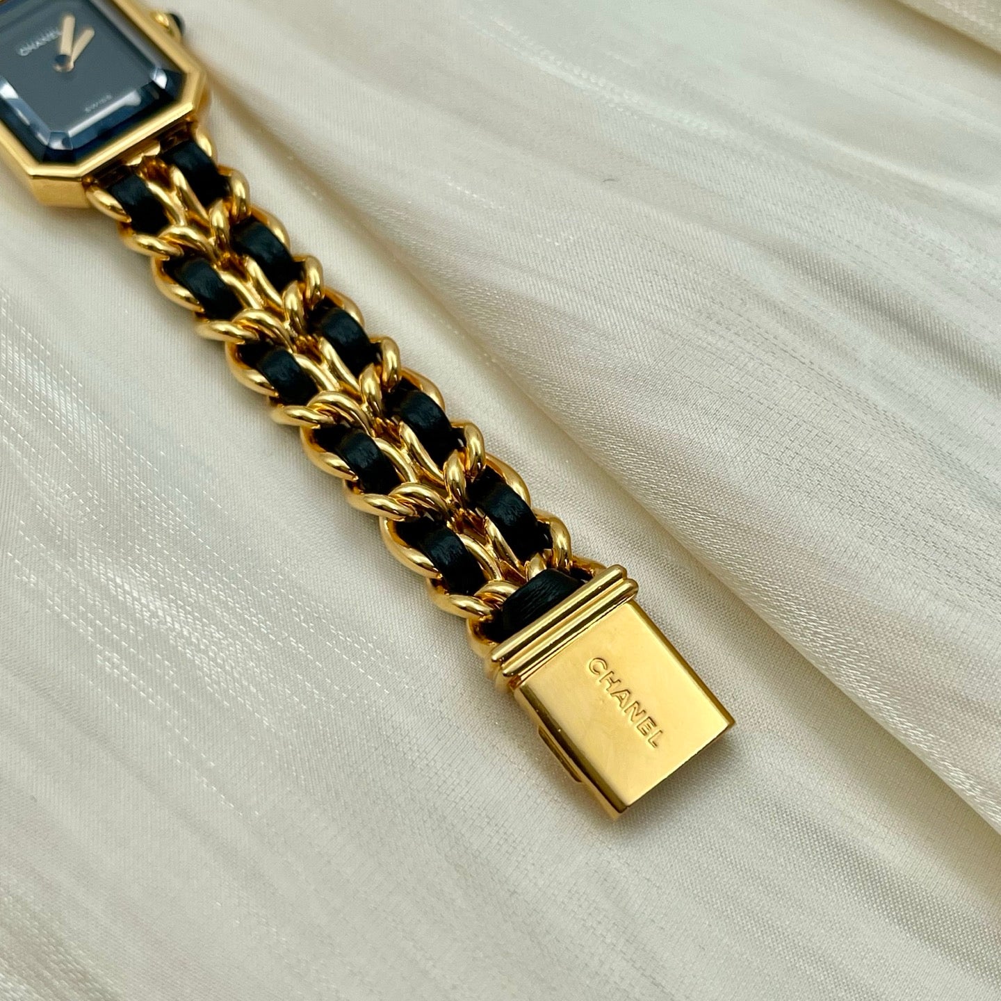 Chanel Première Black and Gold M Size Watch [Used]
