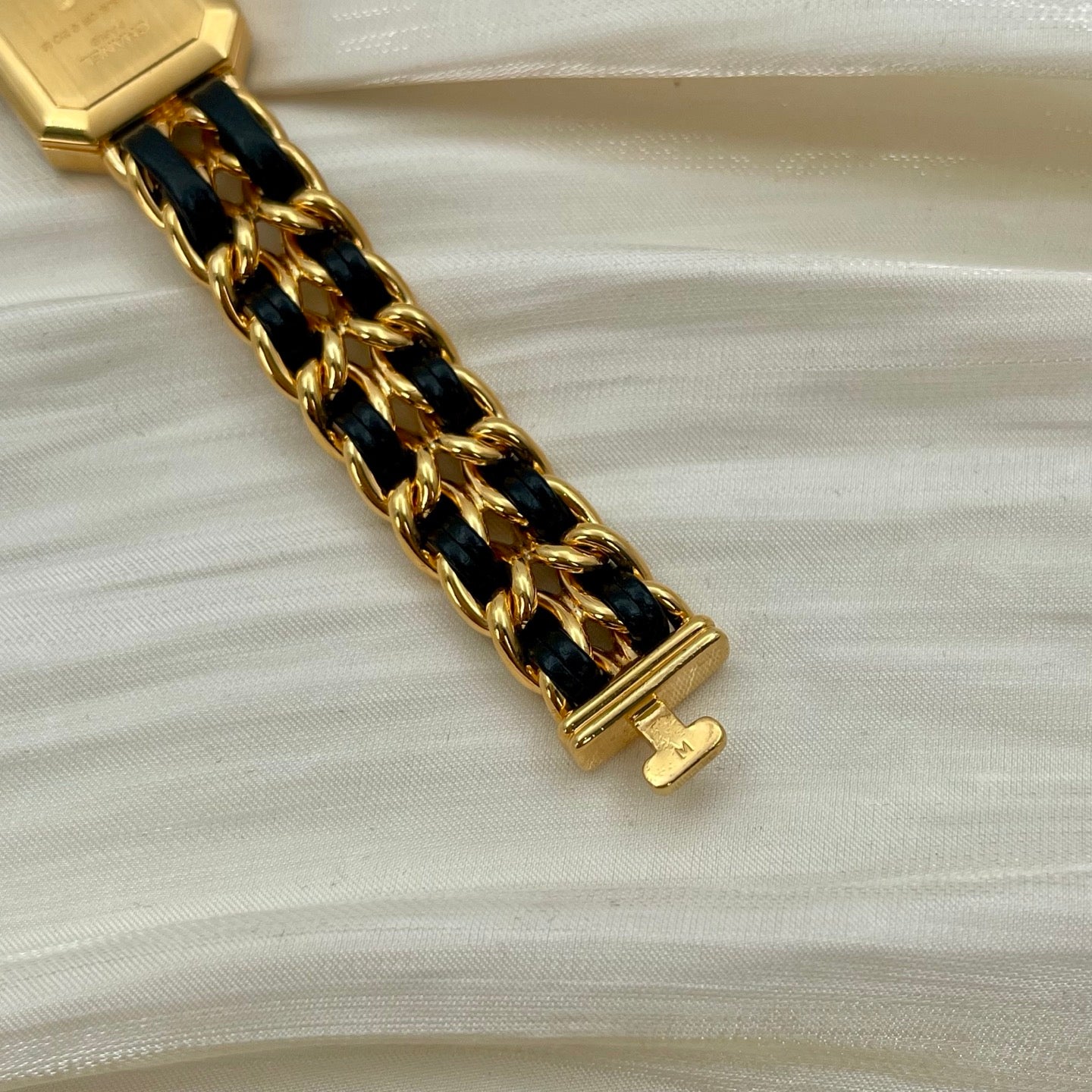 Chanel Première Black and Gold M Size Watch [Used]