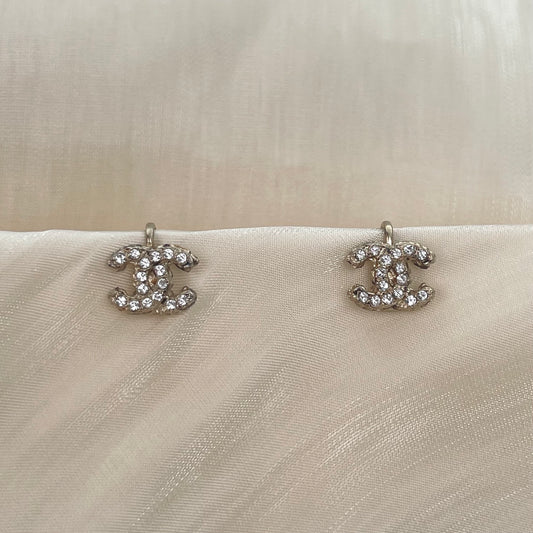 Chanel Pale Gold CC Clip-On Earrings [Used]