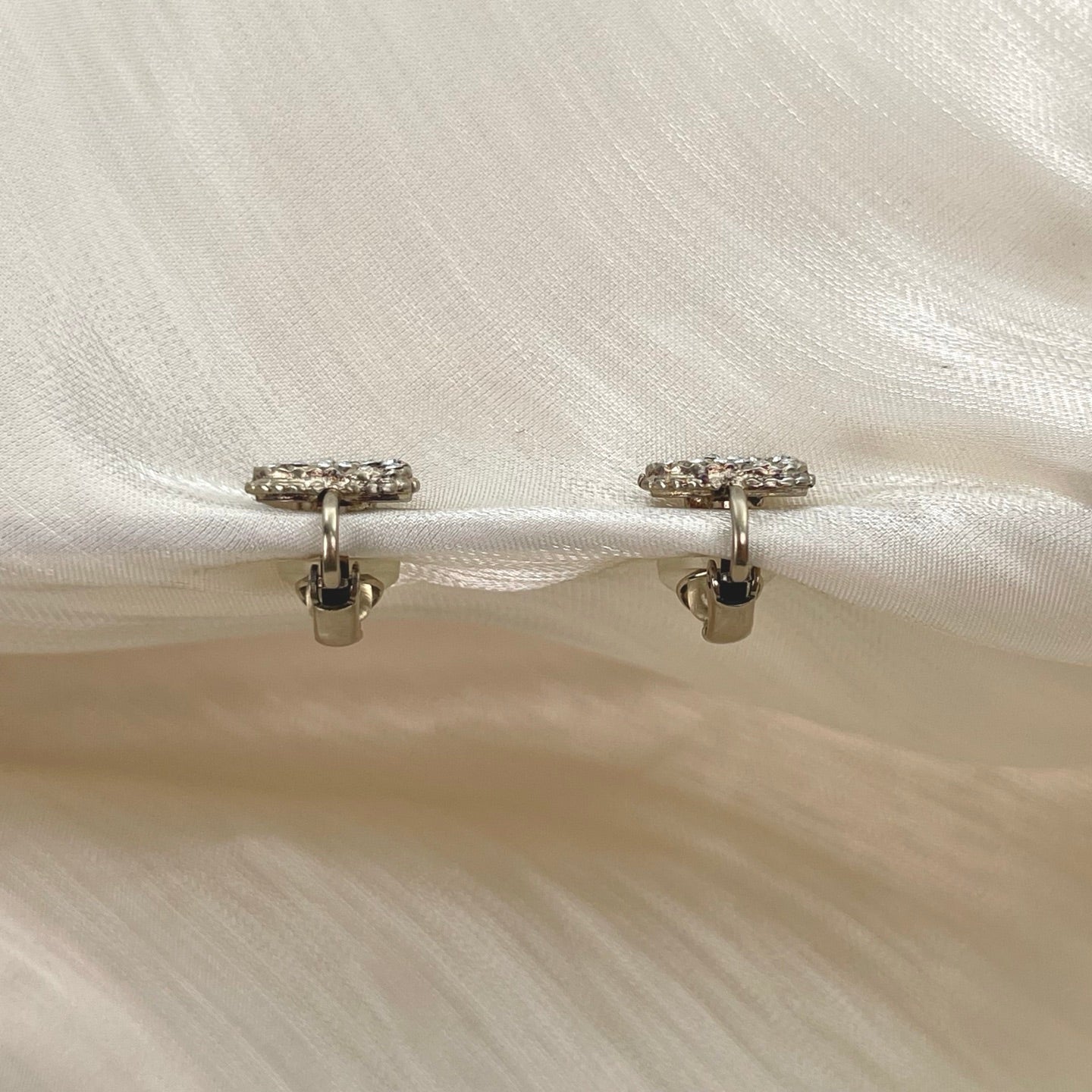Chanel Pale Gold CC Clip-On Earrings [Used]