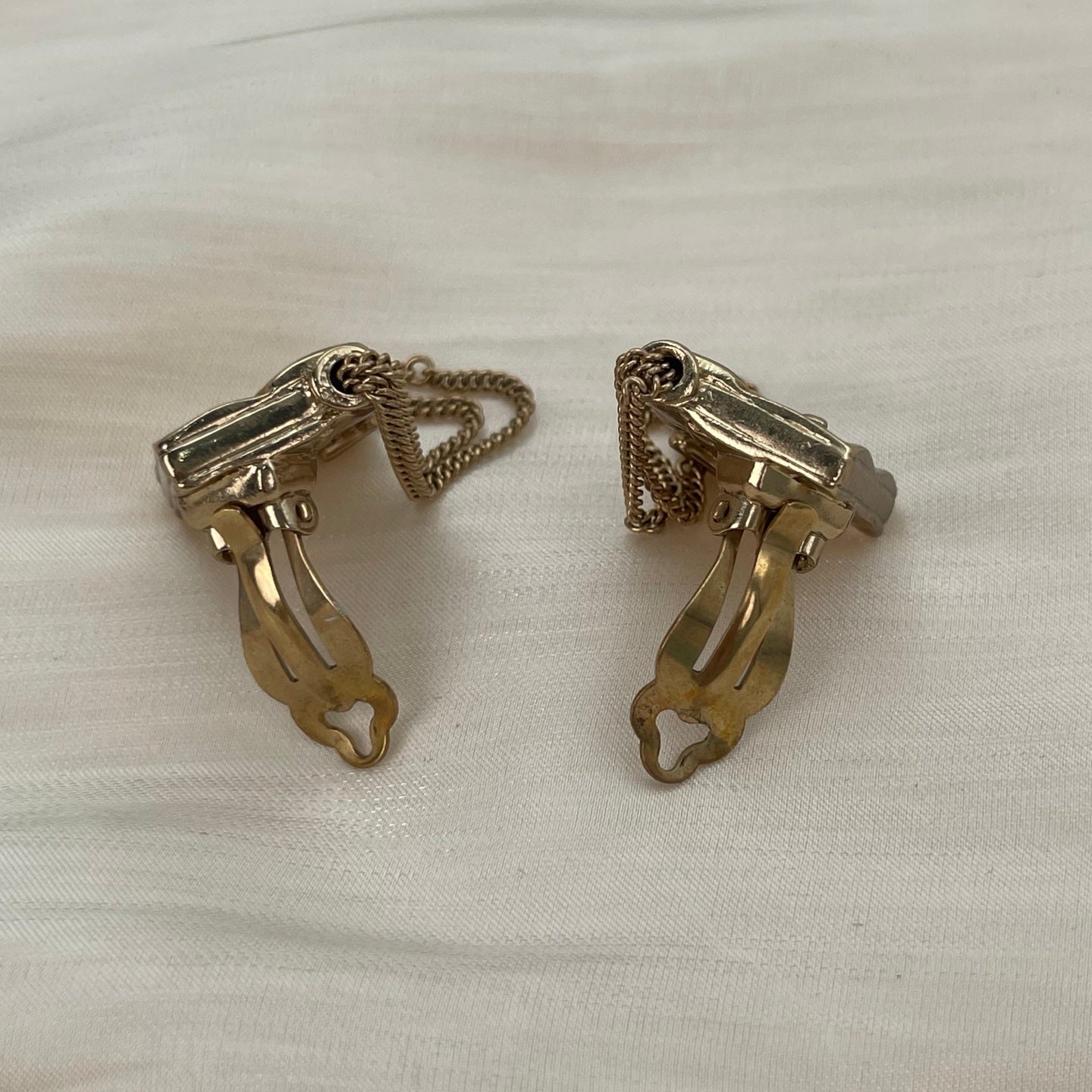 Chanel Vintage Gold Mini CF Chain Bag Motif Clip-On Earrings [Used]