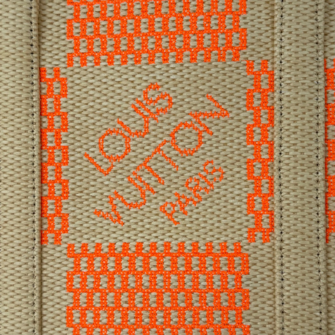 Louis Vuitton Keepall 50 Orange Damier Raffia Travel Bag [Used]