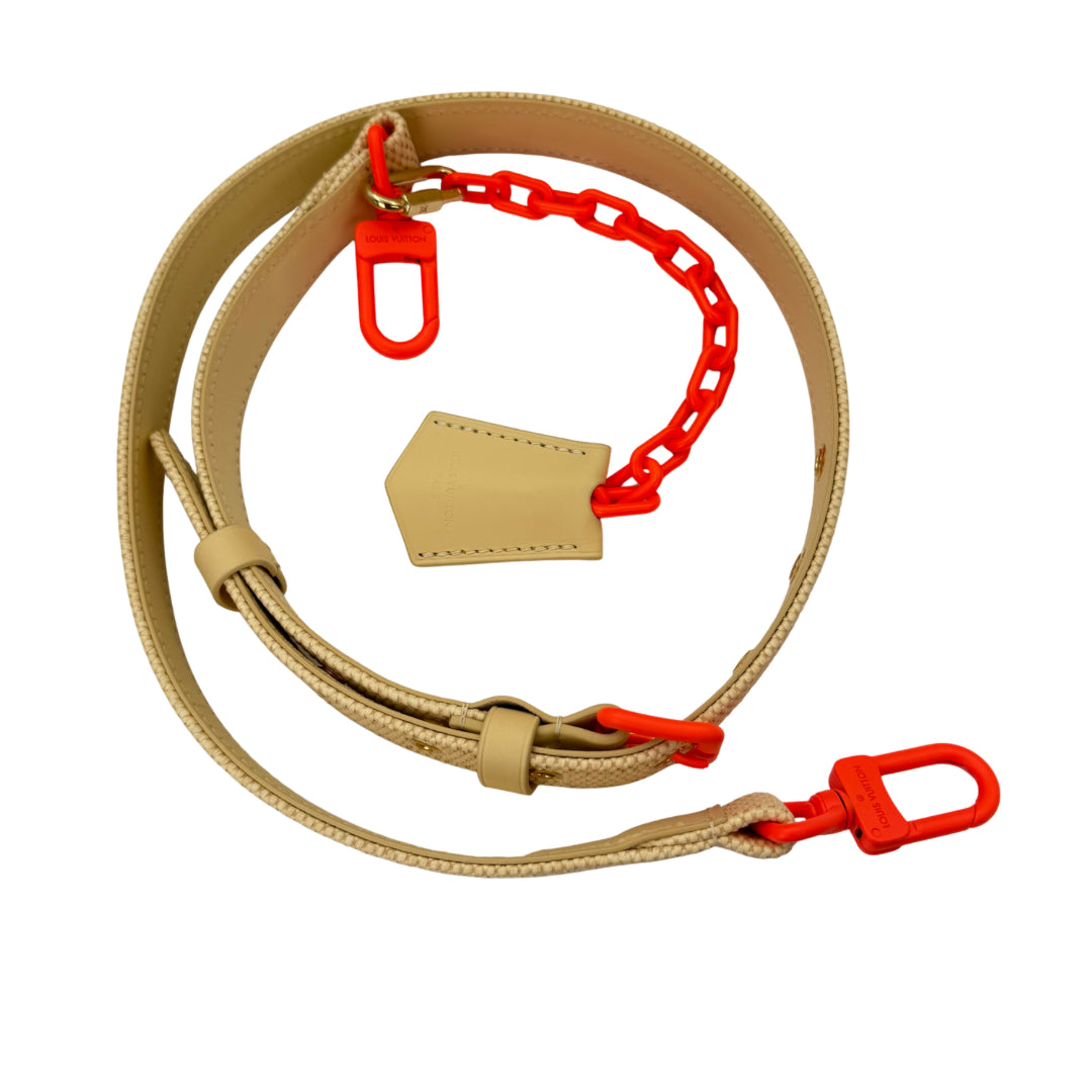 Louis Vuitton Keepall 50 Orange Damier Raffia Travel Bag [Used]