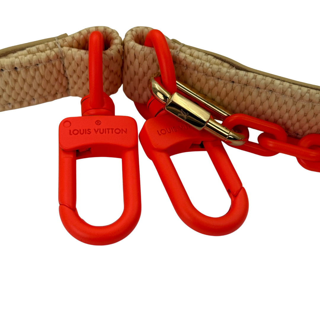 Louis Vuitton Keepall 50 Orange Damier Raffia Travel Bag [Used]