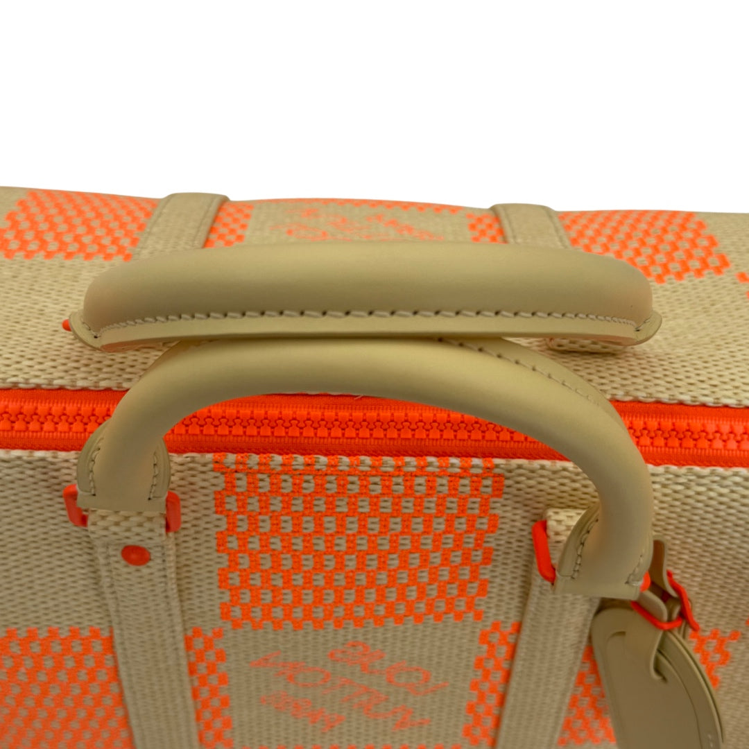 Louis Vuitton Keepall 50 Orange Damier Raffia Travel Bag [Used]