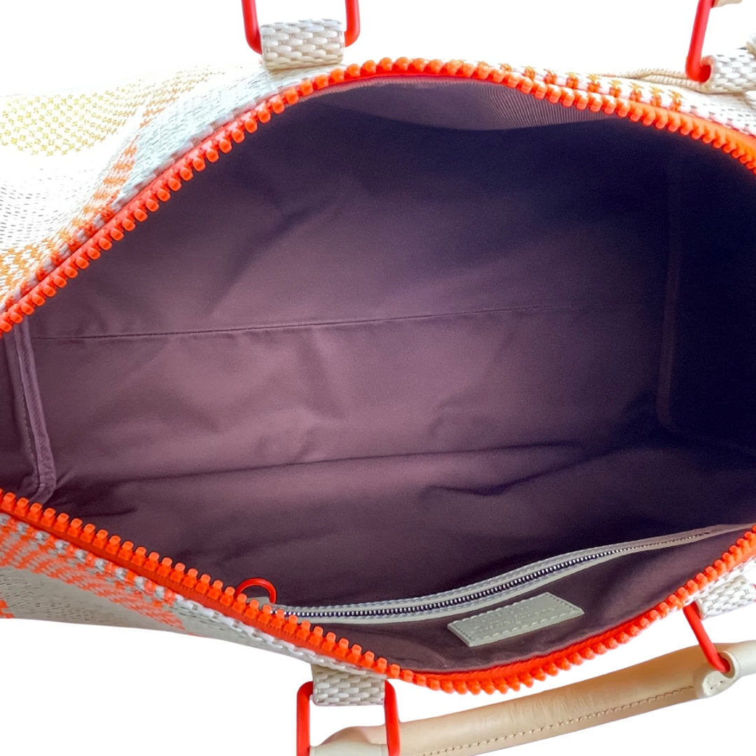 Louis Vuitton Keepall 50 Orange Damier Raffia Travel Bag [Used]