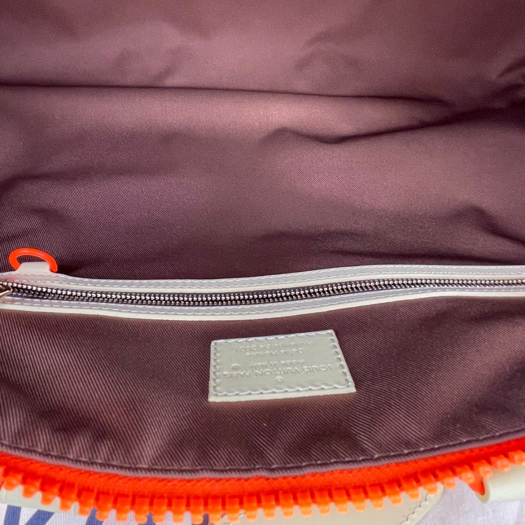 Louis Vuitton Keepall 50 Orange Damier Raffia Travel Bag [Used]