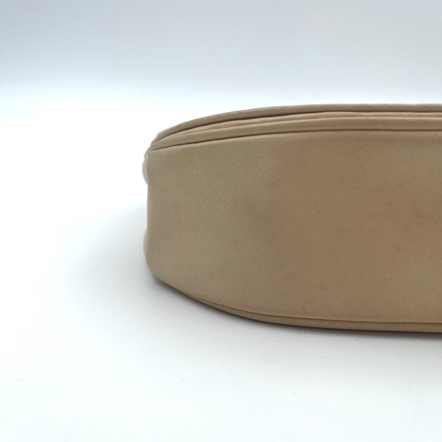 Chanel Beige Stitching Lambskin Halfmoon Flap Bag [Used]