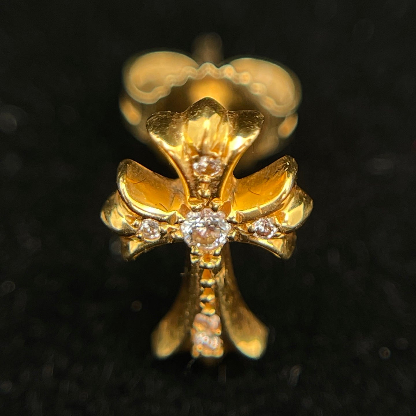 Chrome Hearts 22K Diamond Cross Single Stud Earring [Used]