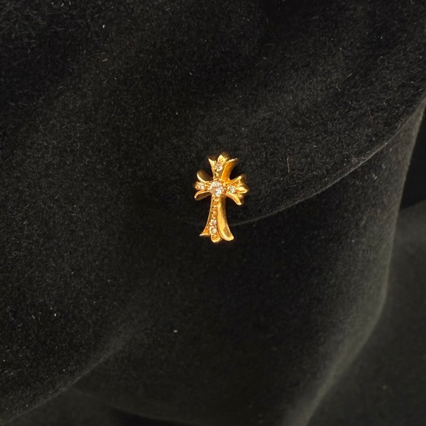 Chrome Hearts 22K Diamond Cross Single Stud Earring [Used]